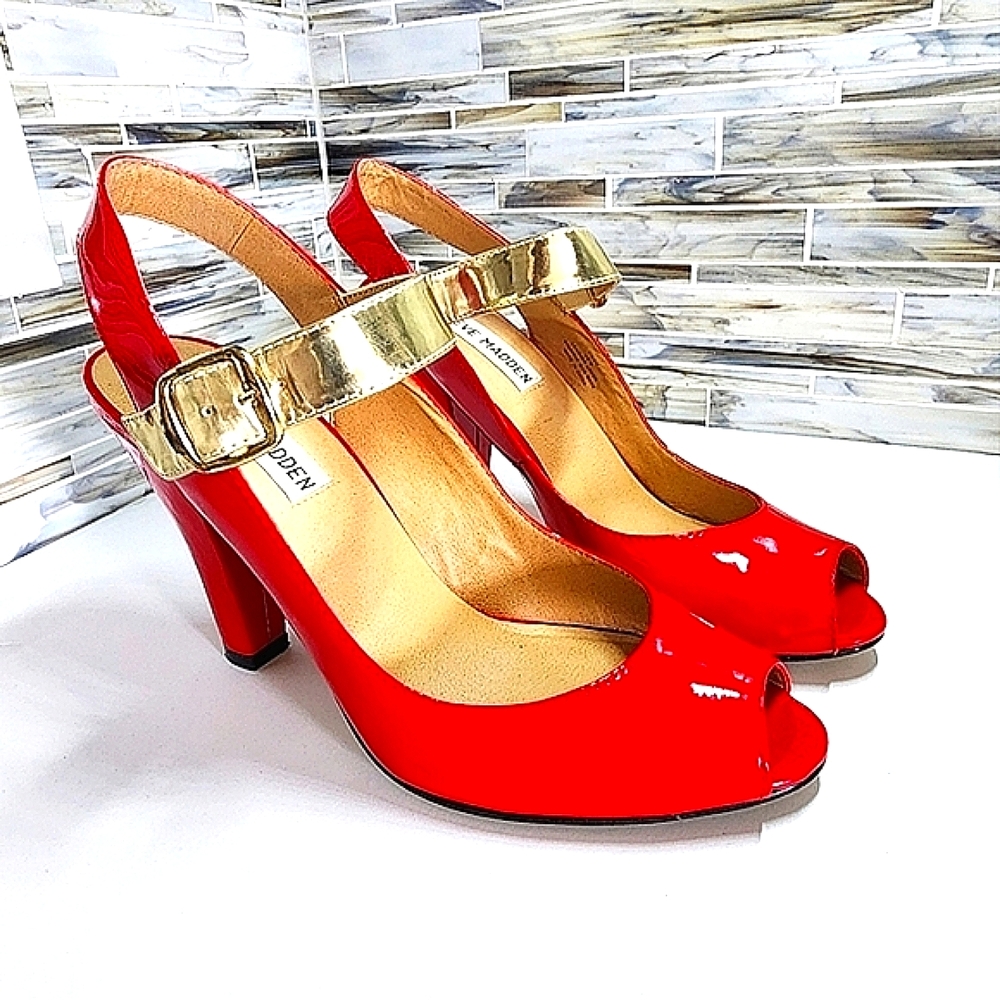 Steve Madden Patent Leather Red Heels.